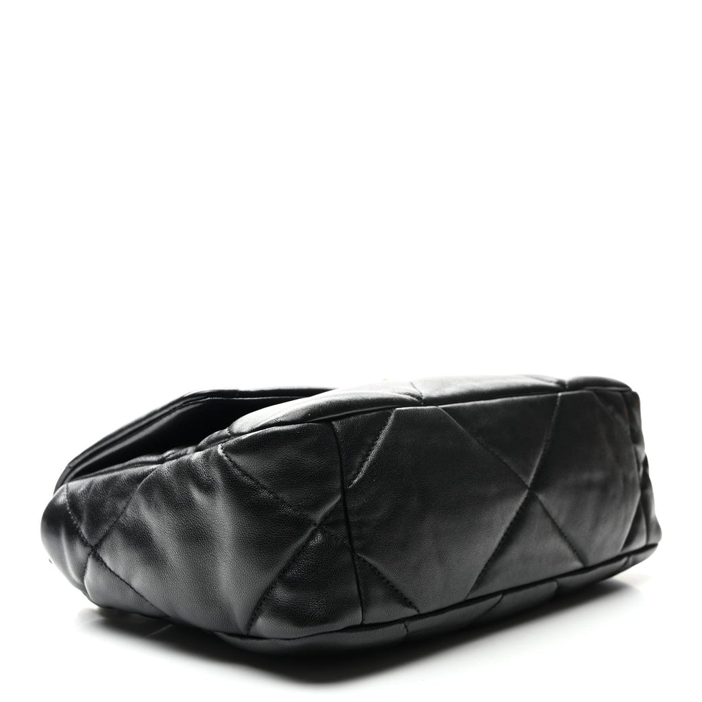 Goatskin Quilted Medium Chanel 19 Flap Black