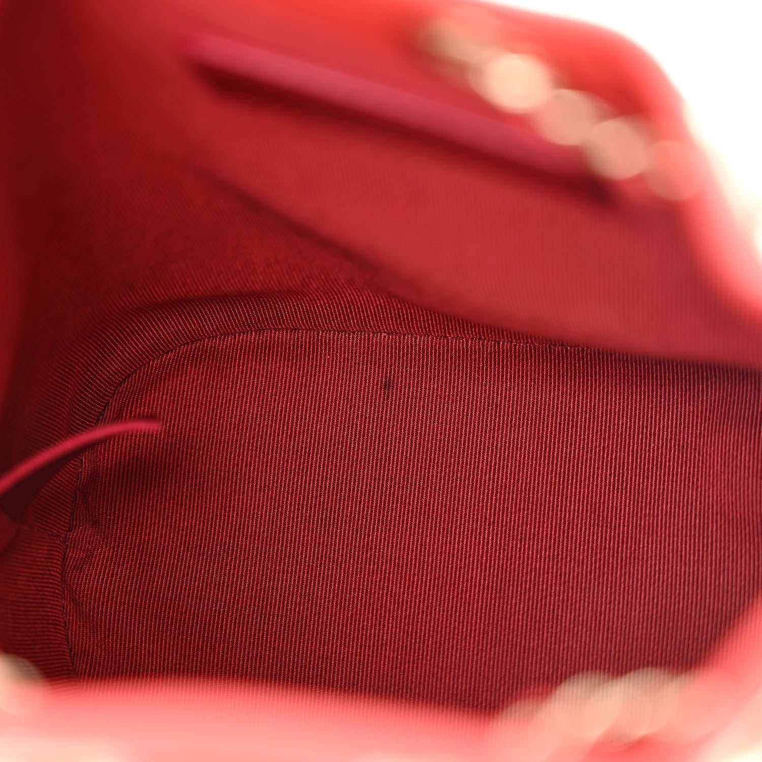 Calfskin Stitched Mini Drawstring CC Bag Red