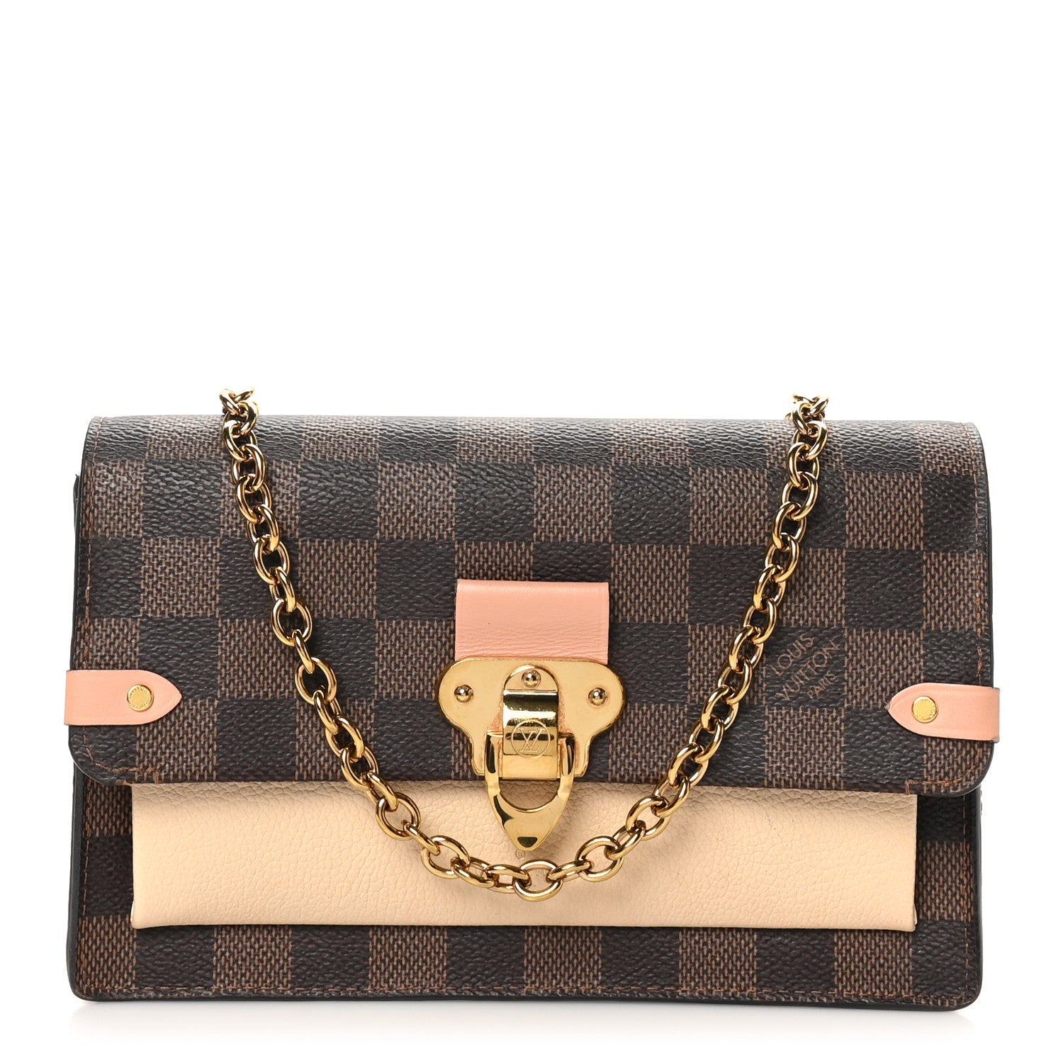 Damier Ebene Vavin Chain Wallet Creme