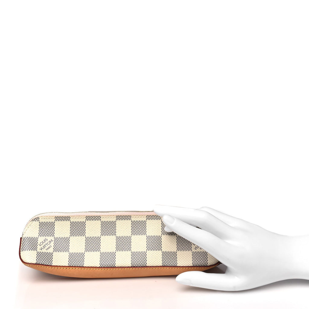 Damier Azur Elizabeth Pencil Pouch Rose Ballerine