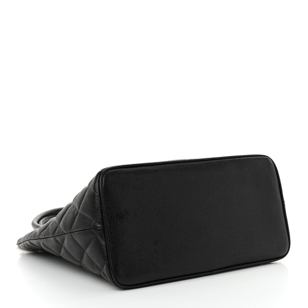 Caviar Quilted Medallion Tote Black