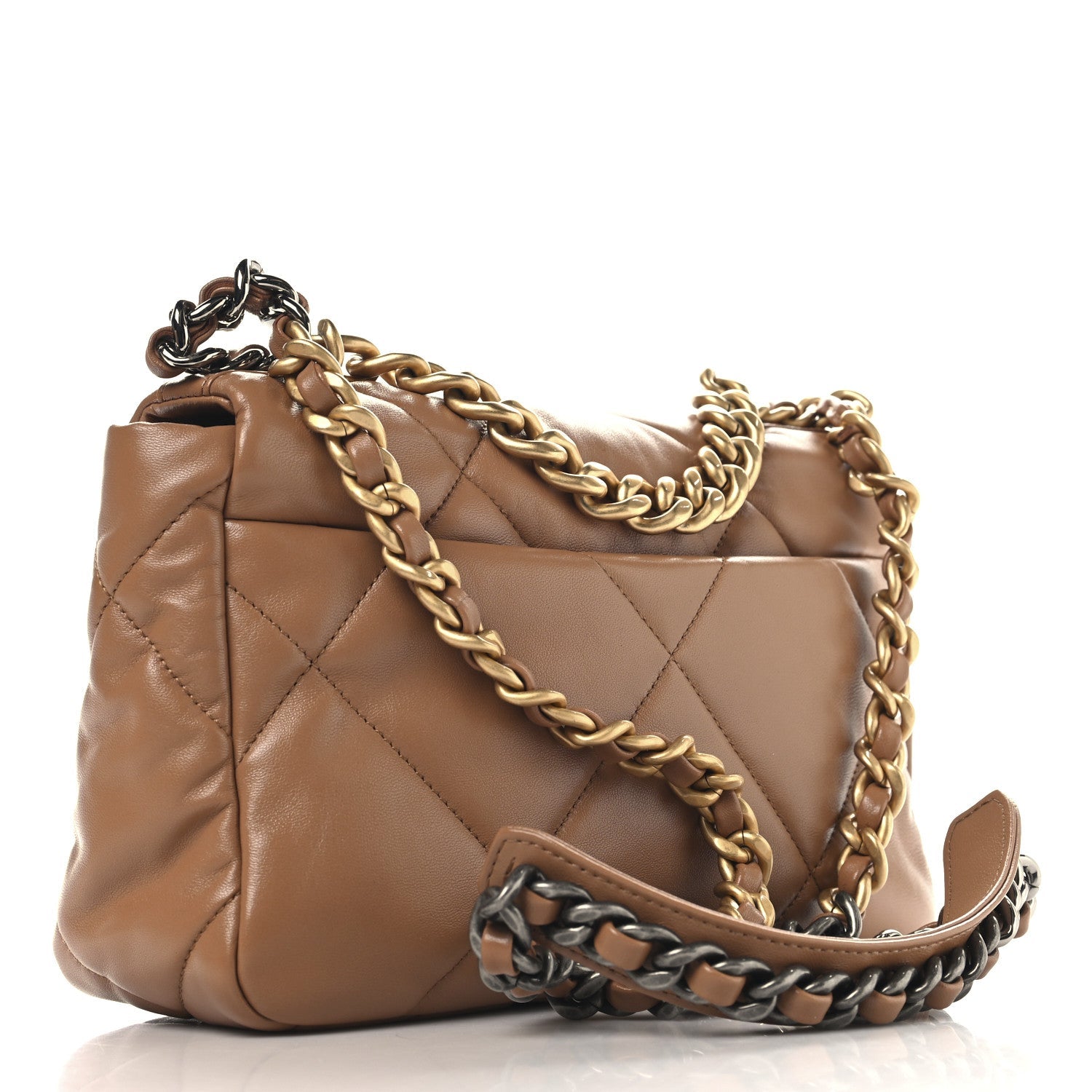 Lambskin Quilted Medium Chanel 19 Flap Brown