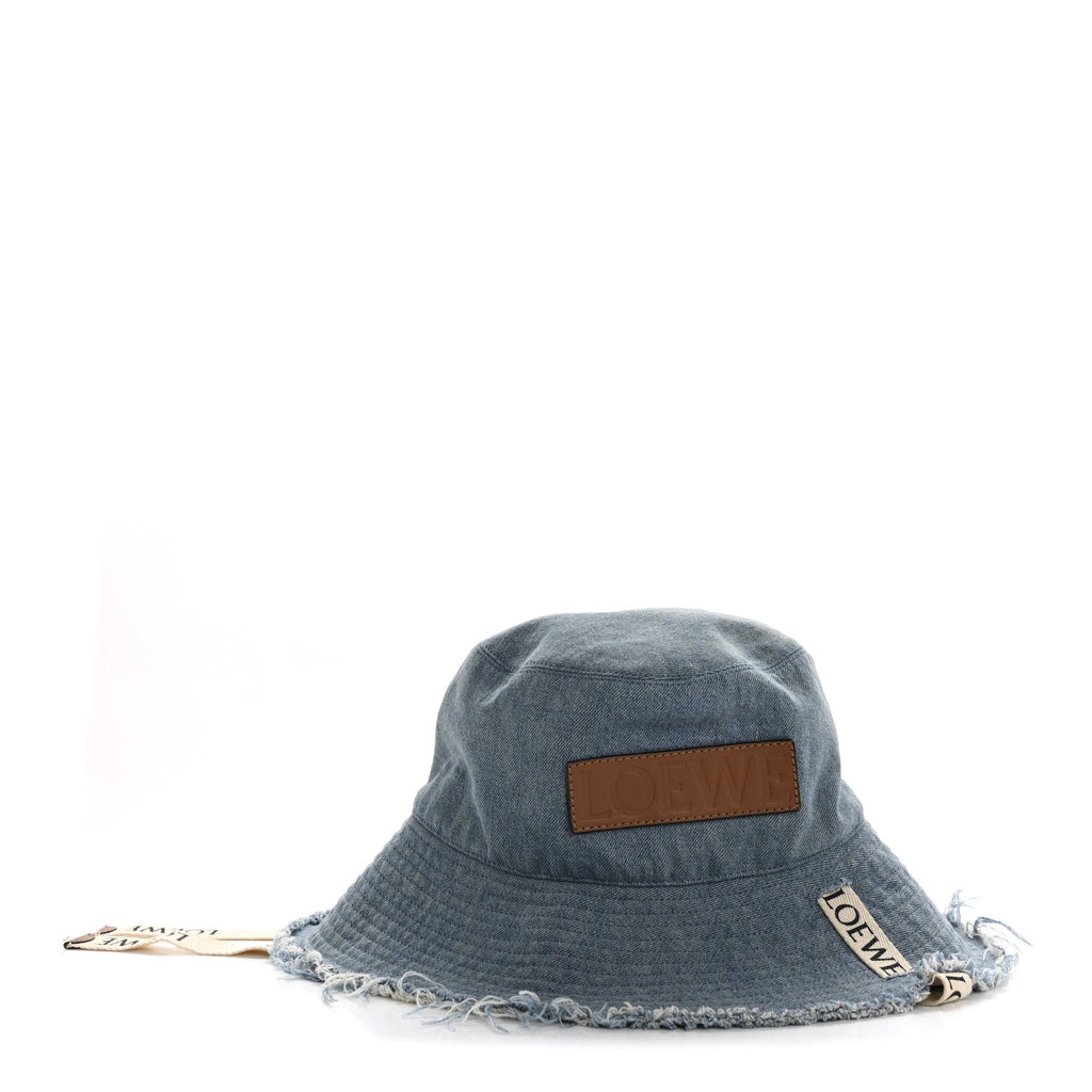 X PAULA'S IBIZA Denim Frayed Fisherman Bucket Hat 59 Blue
