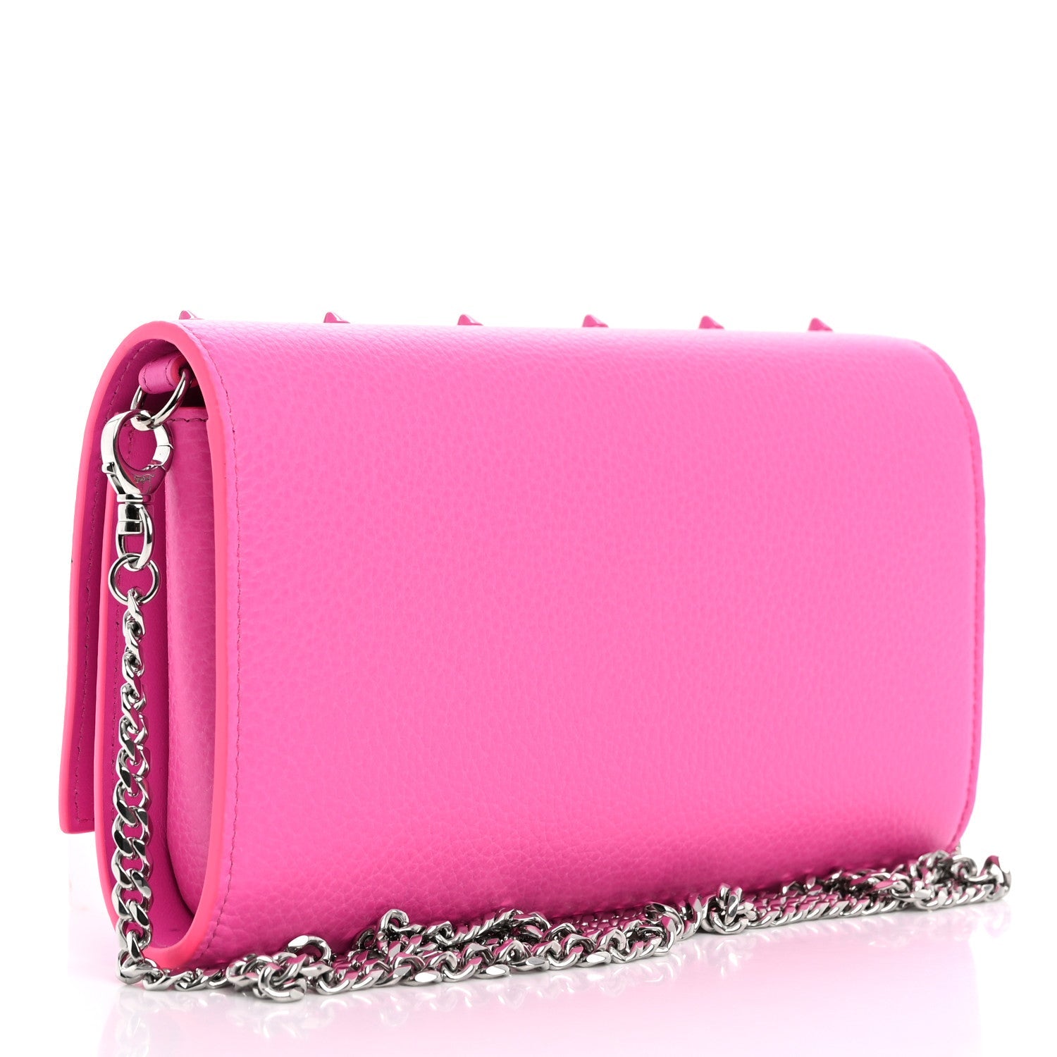 Calfskin Spikes Loubinthesky Paloma Clutch Bolerose