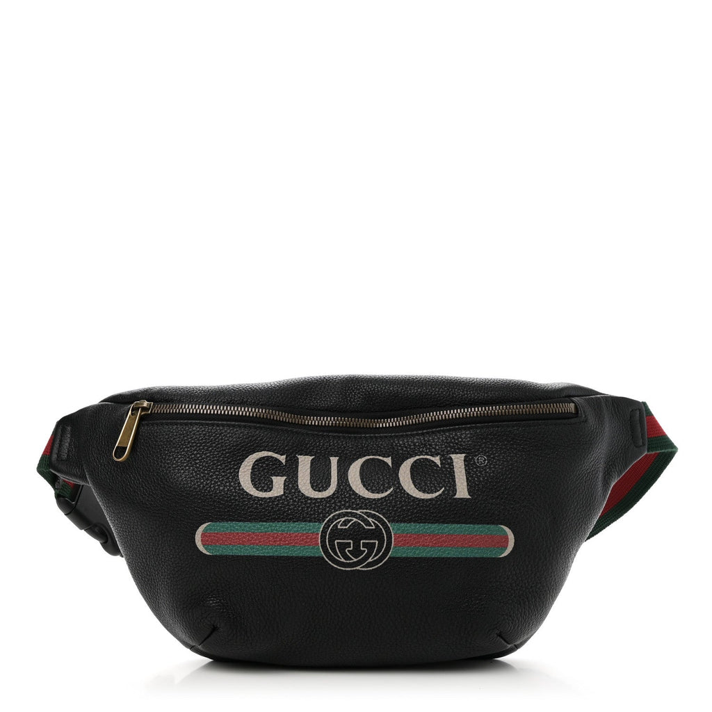 Grained Calfskin Logo Belt Bag Black