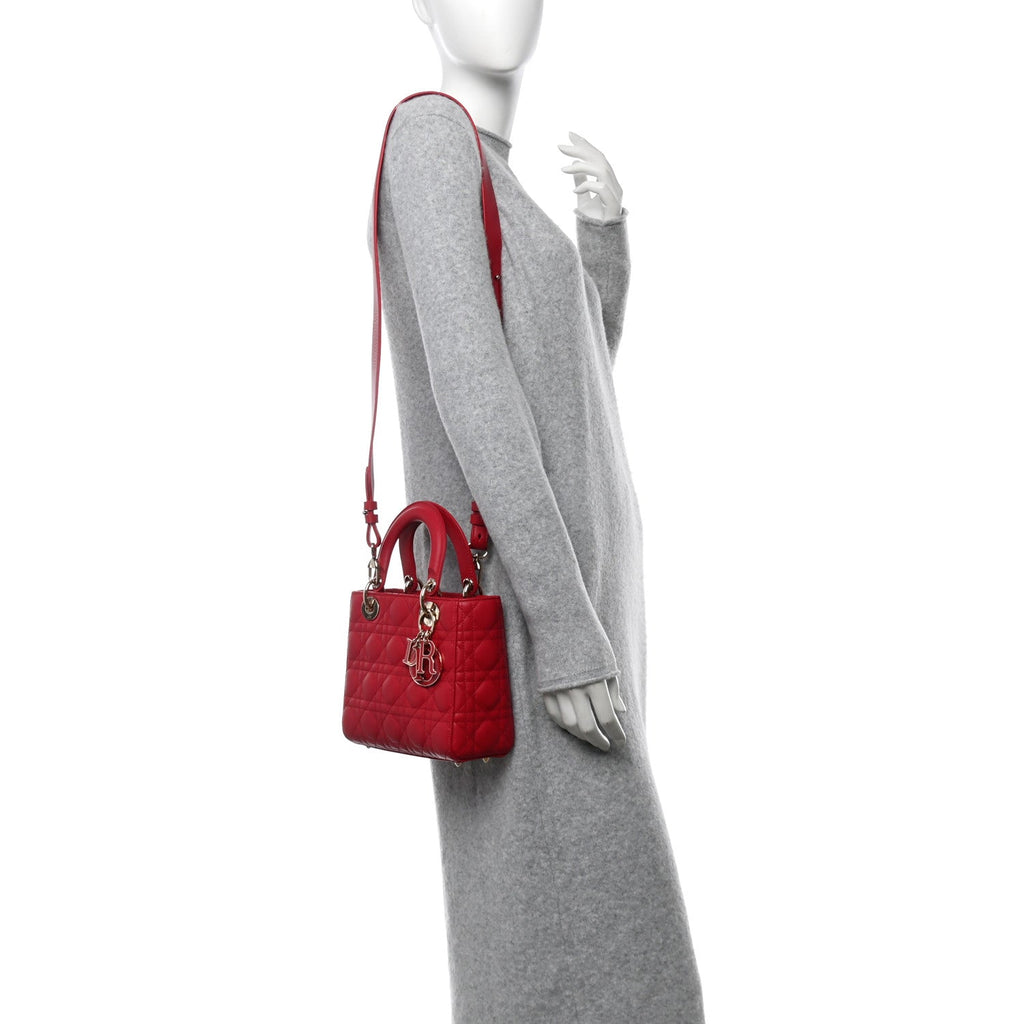 Lambskin Cannage Dioramour Small My ABCDior Lady Dior Fraise