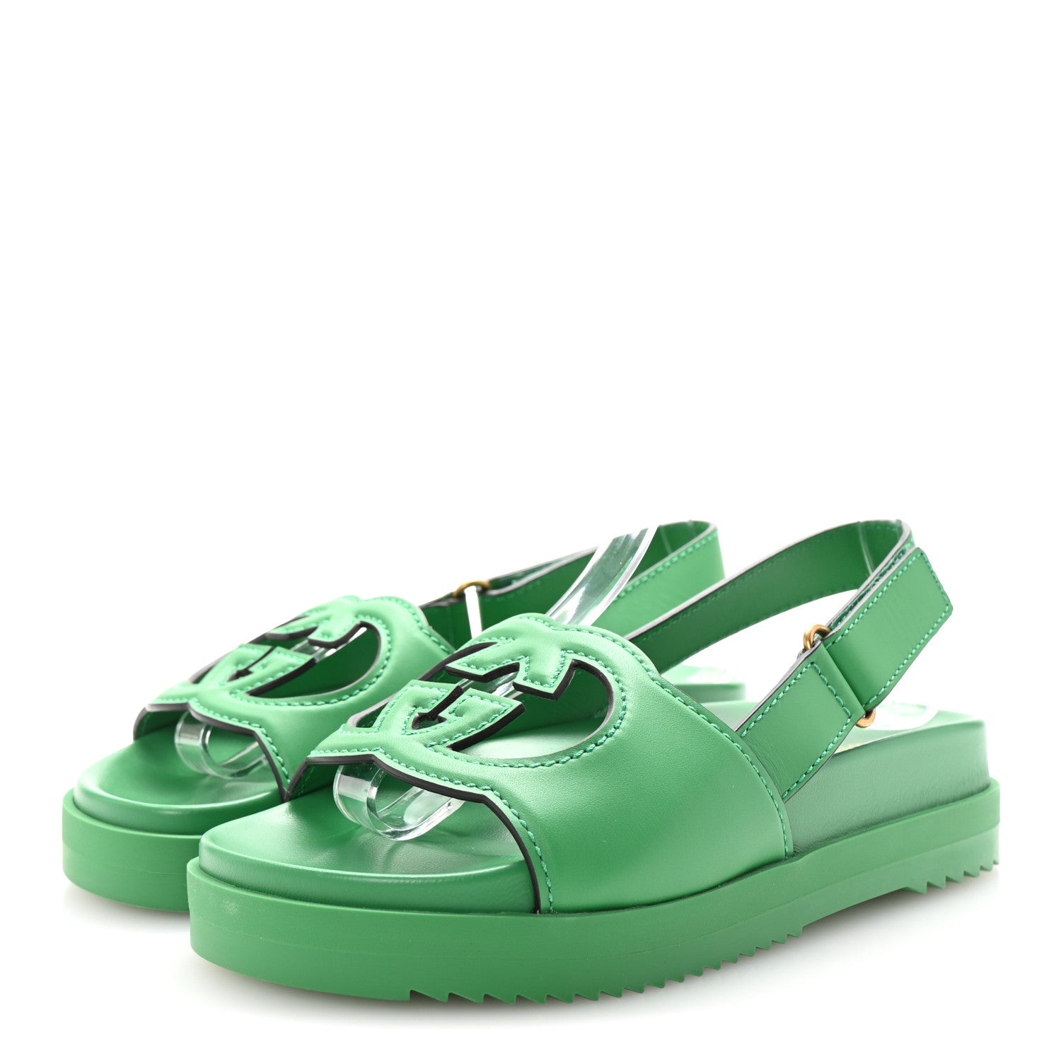 Cosmos Softy Calfskin Interlocking G Slingback Sandals 36.5 New Shamarock