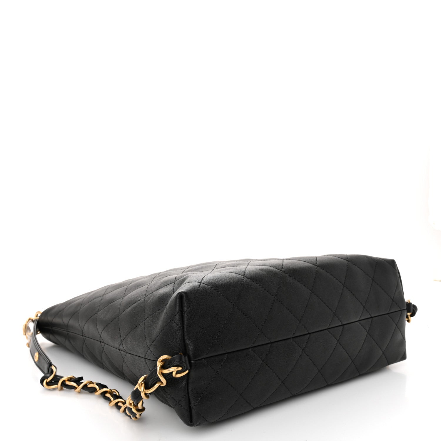 Calfskin Quilted Large Backpack Black