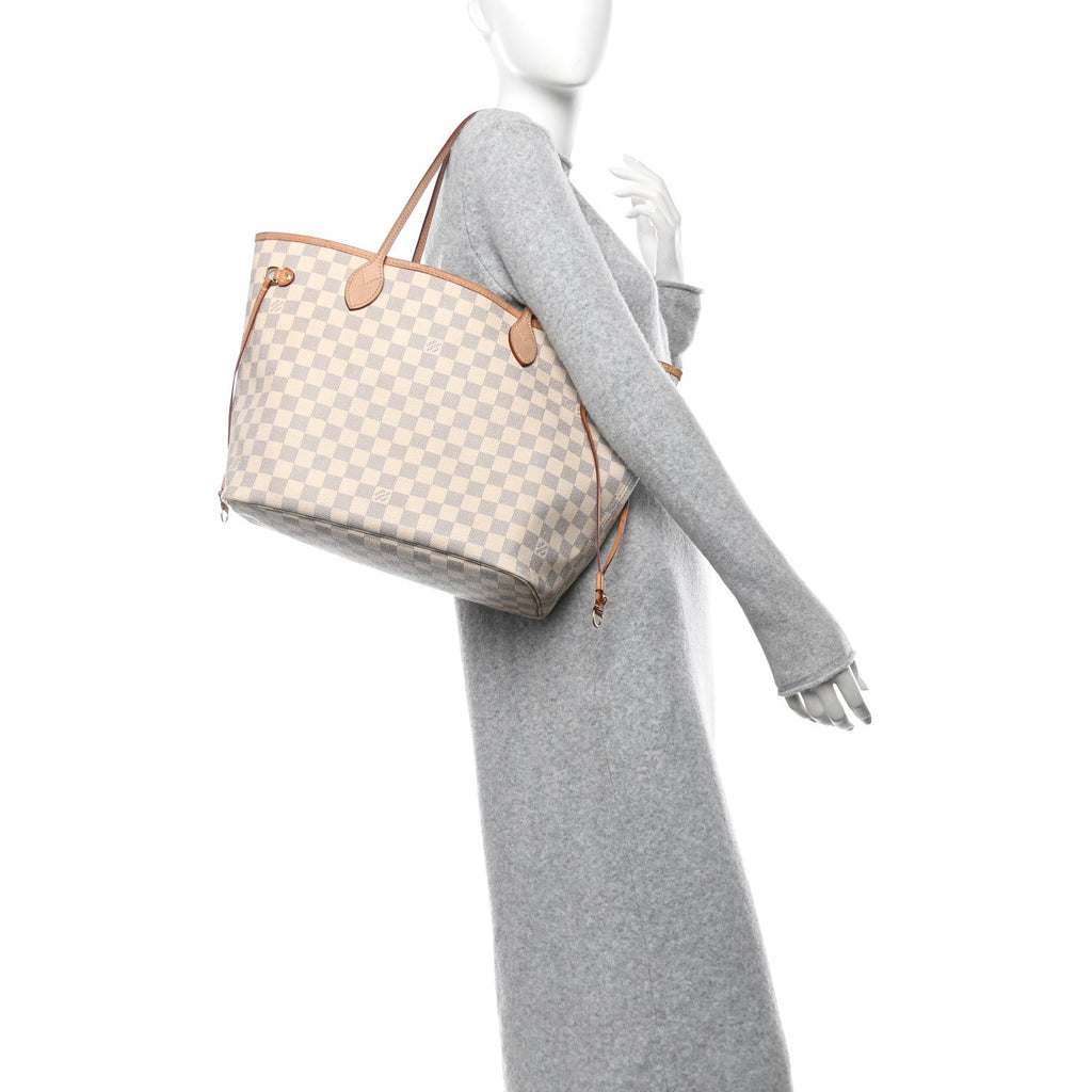 Damier Azur Neo Neverfull MM Rose Ballerine