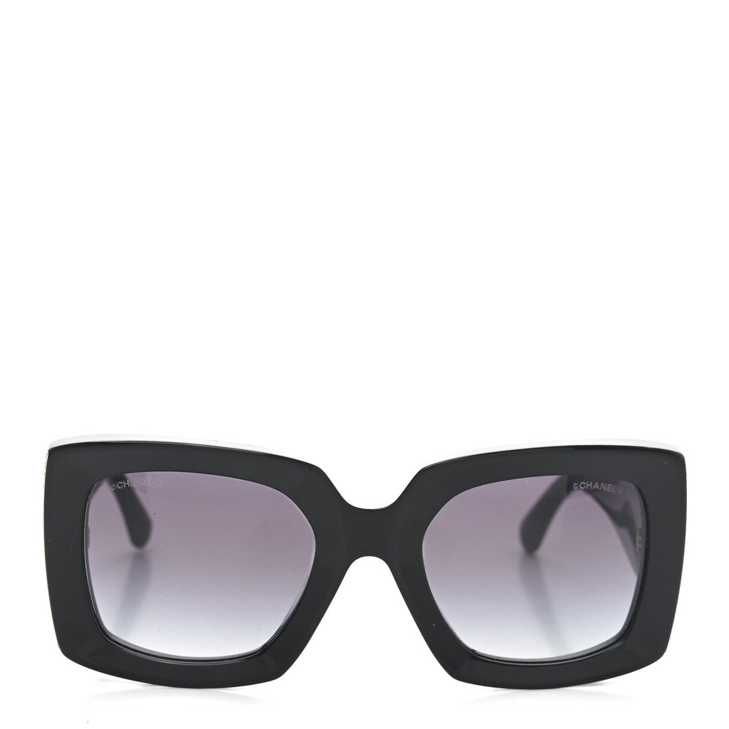 Acetate Rectangle Sunglasses 5435-A Black