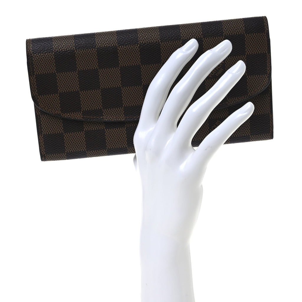 Damier Ebene Emilie Wallet Red