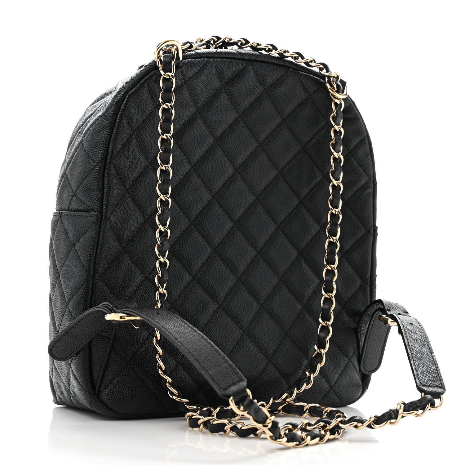 Caviar Quilted Medium Zip Around Backpack Black