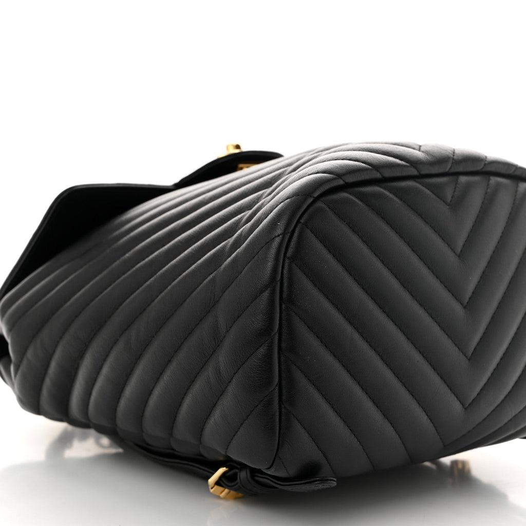 Calfskin Chevron Quilted Small Urban Spirit Backpack Black