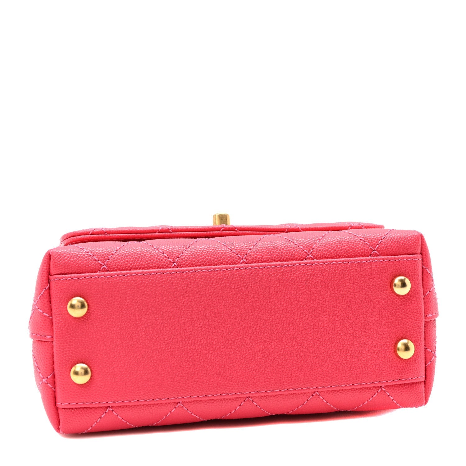Caviar Quilted Extra Mini Coco Chain Handle Flap Dark Pink