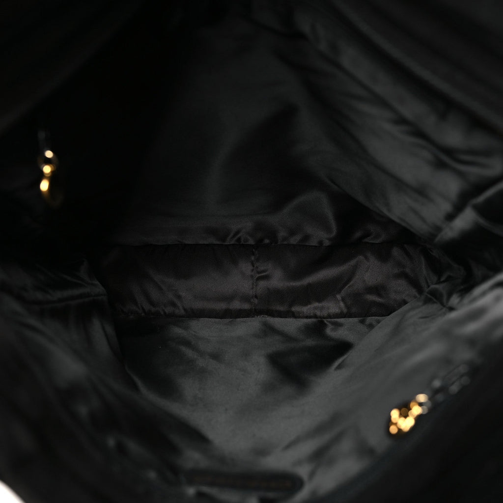 Suede Quilted CC Shopping Tote Black
