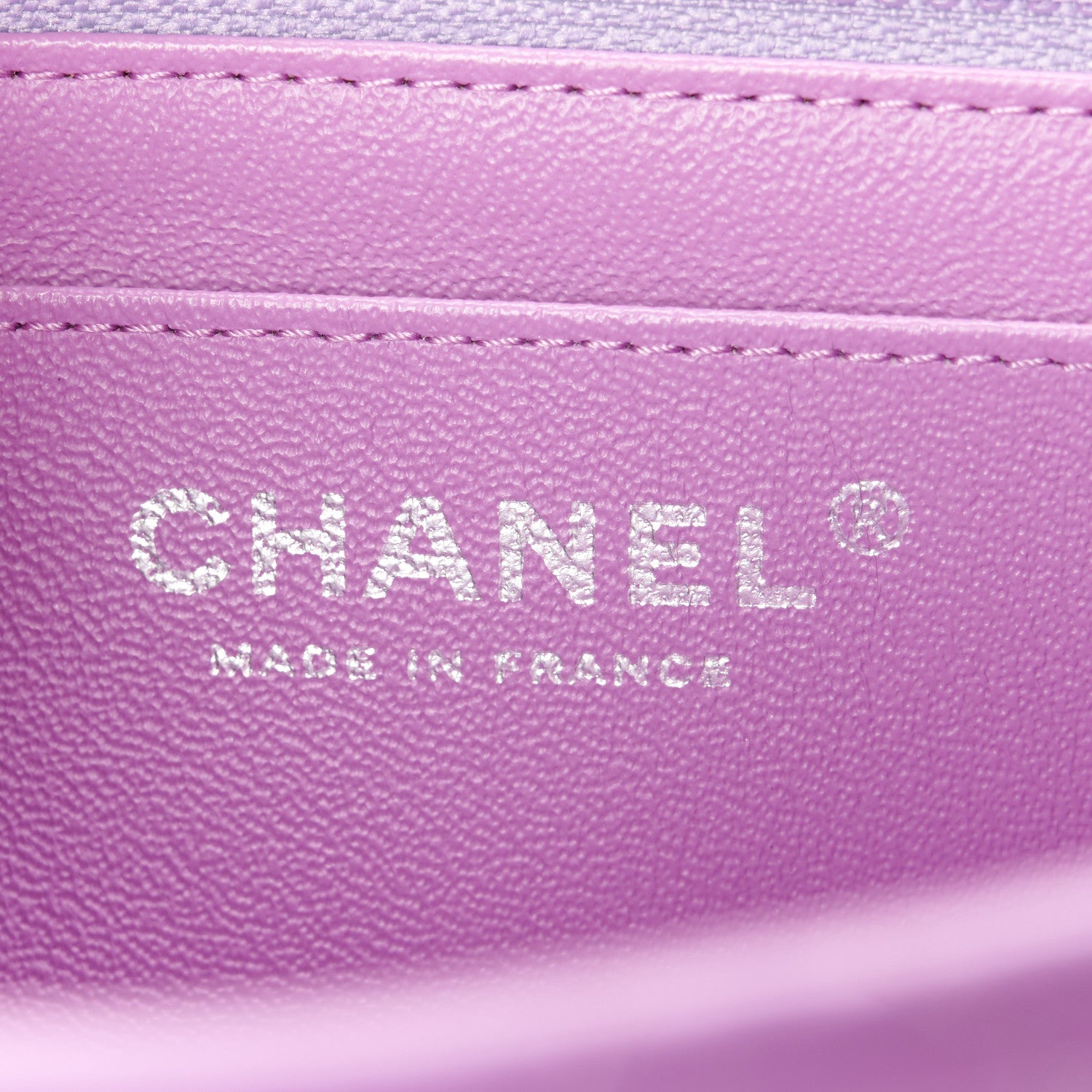 Lambskin Quilted Mini Square Flap Purple