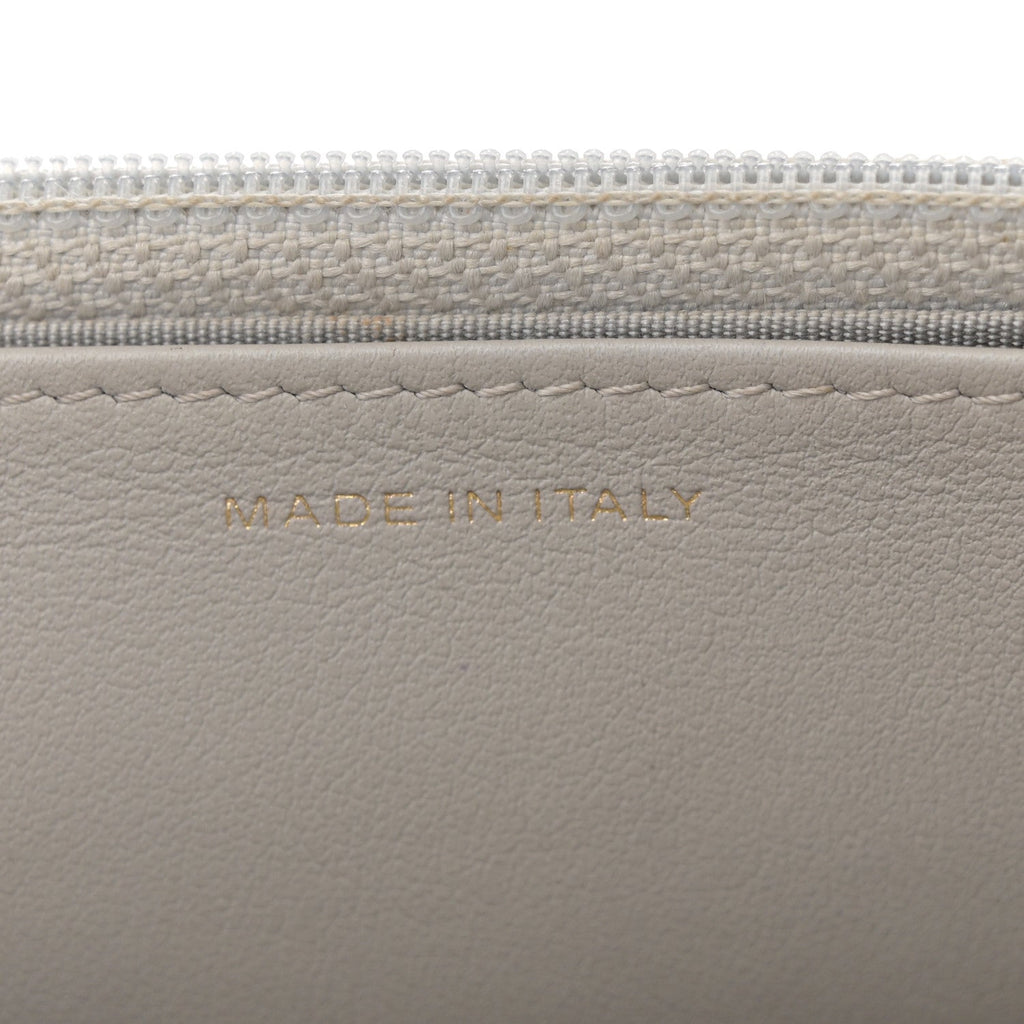 Caviar Quilted Boy Wallet On Chain WOC Grey