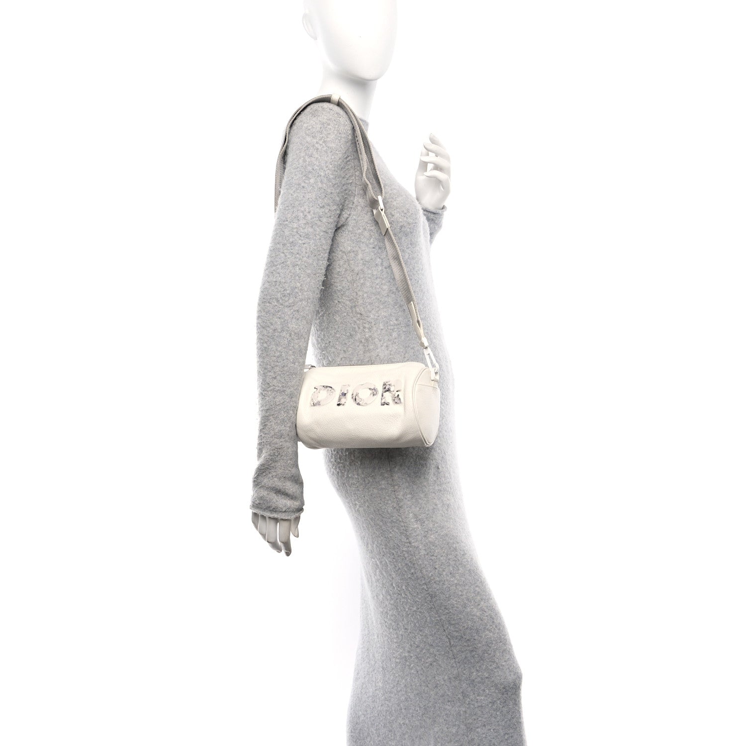 X DANIEL ARSHAM Grained Calfskin Mens Roller Bag White