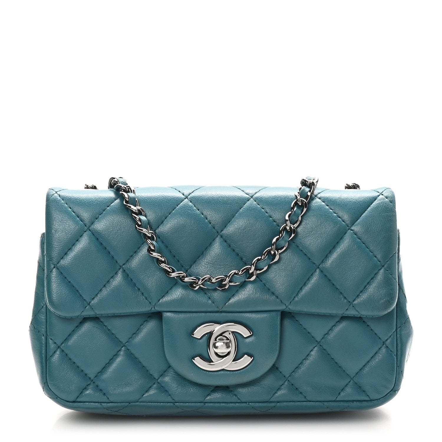 Lambskin Quilted Extra Mini Rectangular Flap