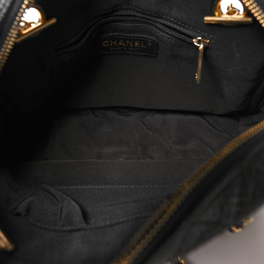Calfskin Quilted Medium Camera Case Black