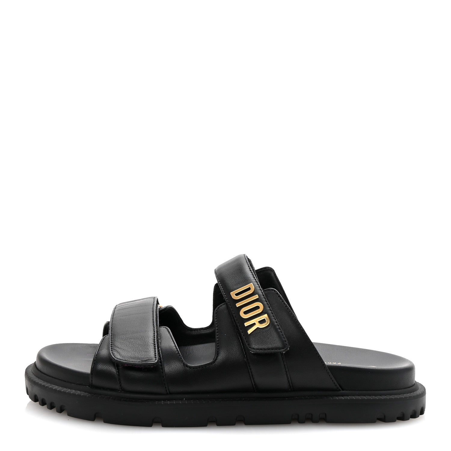 Lambskin Dioract 10mm Slide Sandals 39.5 Black