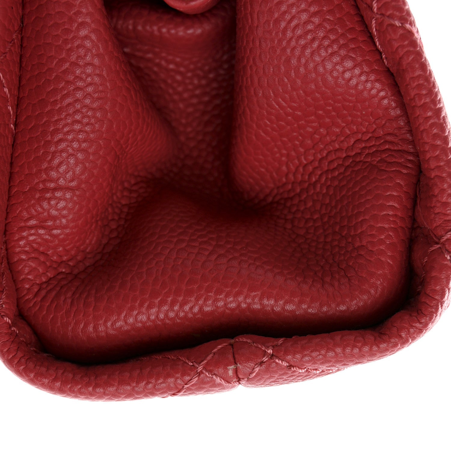 Caviar Quilted CC Large Clutch Coral