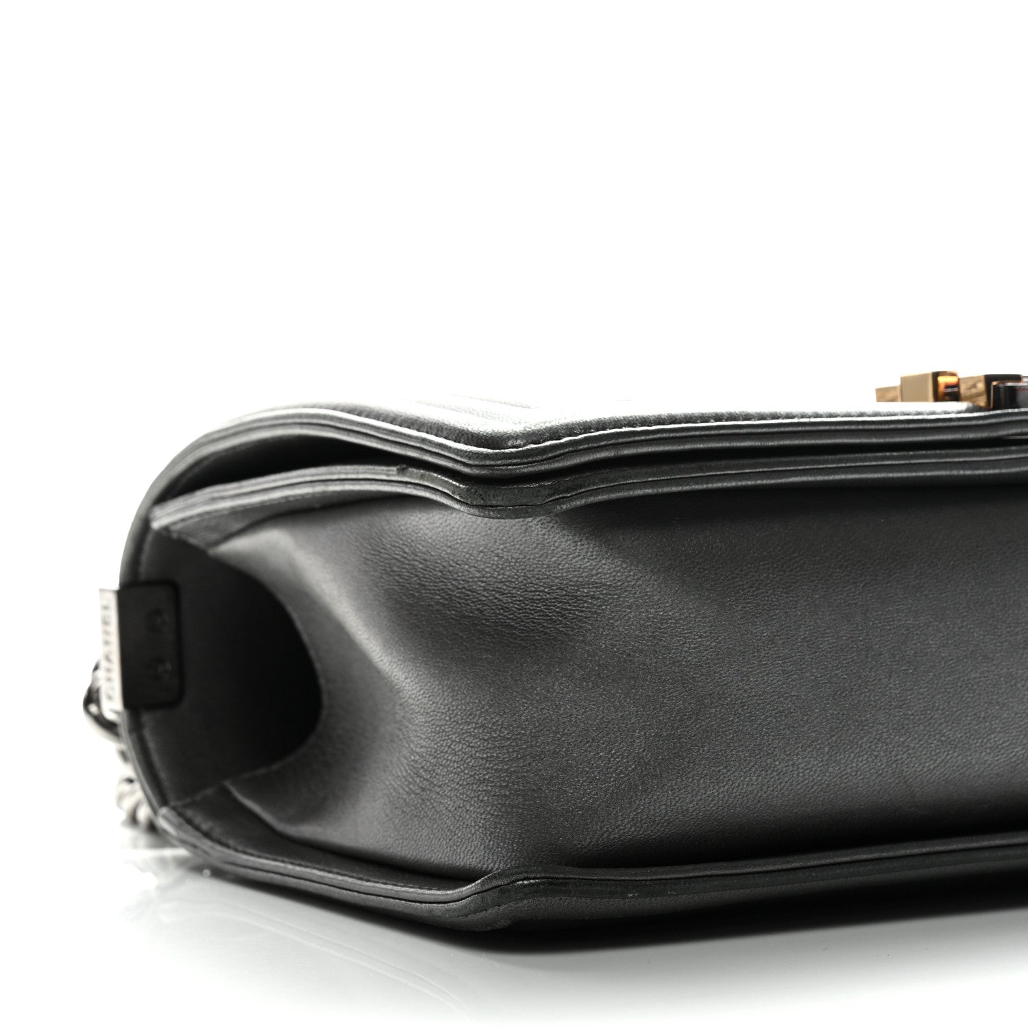 Lambskin Embossed Medium Boy Cube Flap Grey