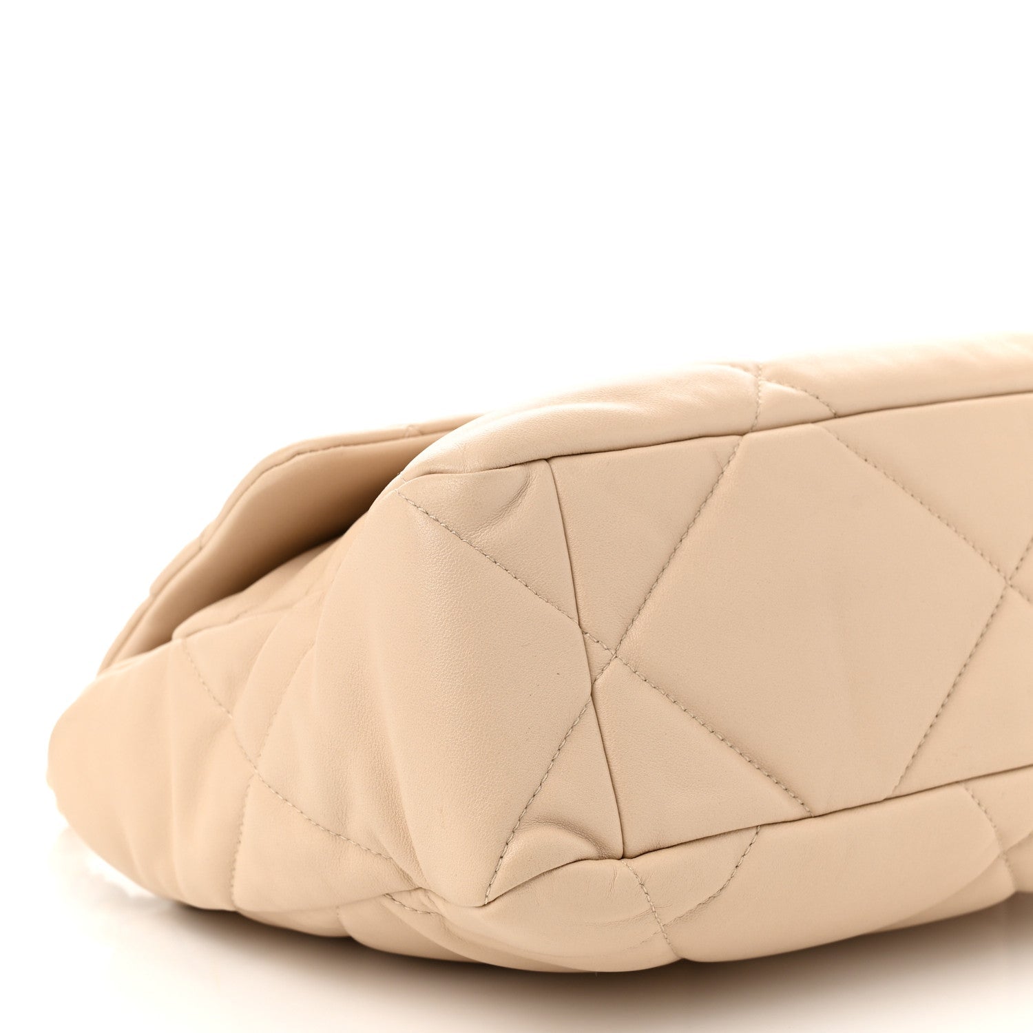 Lambskin Quilted Large Chanel 19 Flap Beige