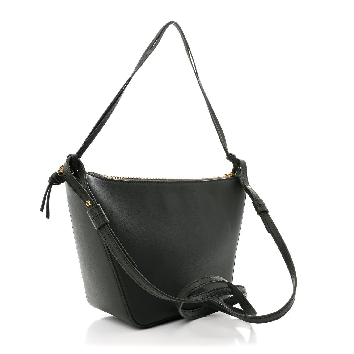 Calfskin Mini Hammock Hobo Bottle Green