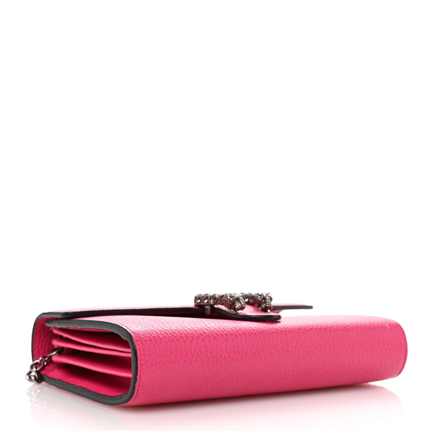 Dollar Calfskin Crystal Mini Dionysus Chain Wallet Box Pink