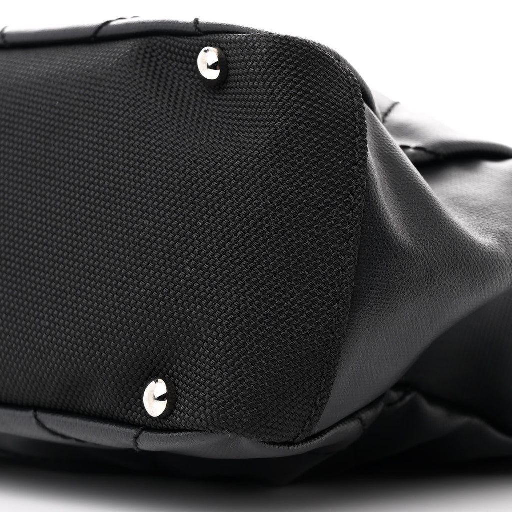 Coated Canvas Quilted Small Paris Biarritz Tote Black