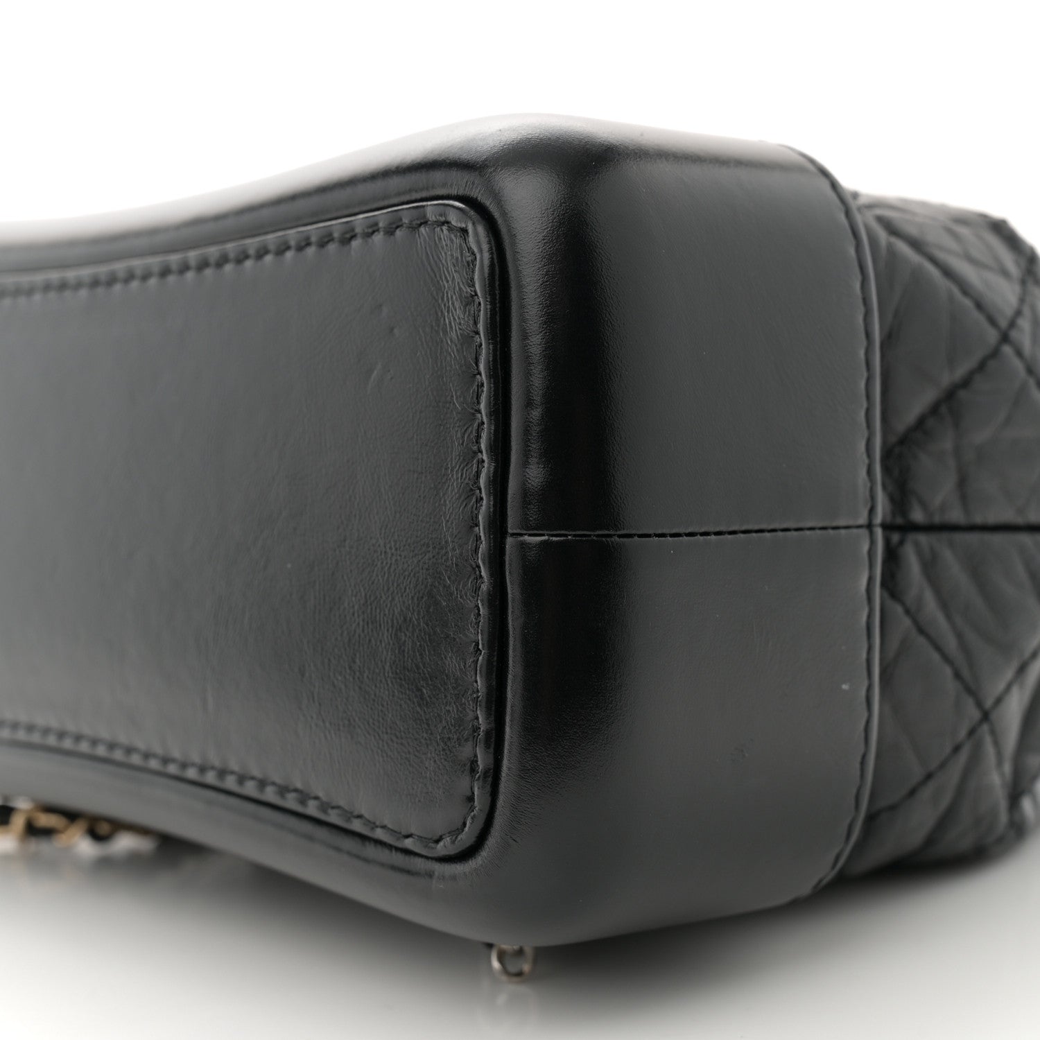 Aged Calfskin Quilted Small Gabrielle Backpack Black
