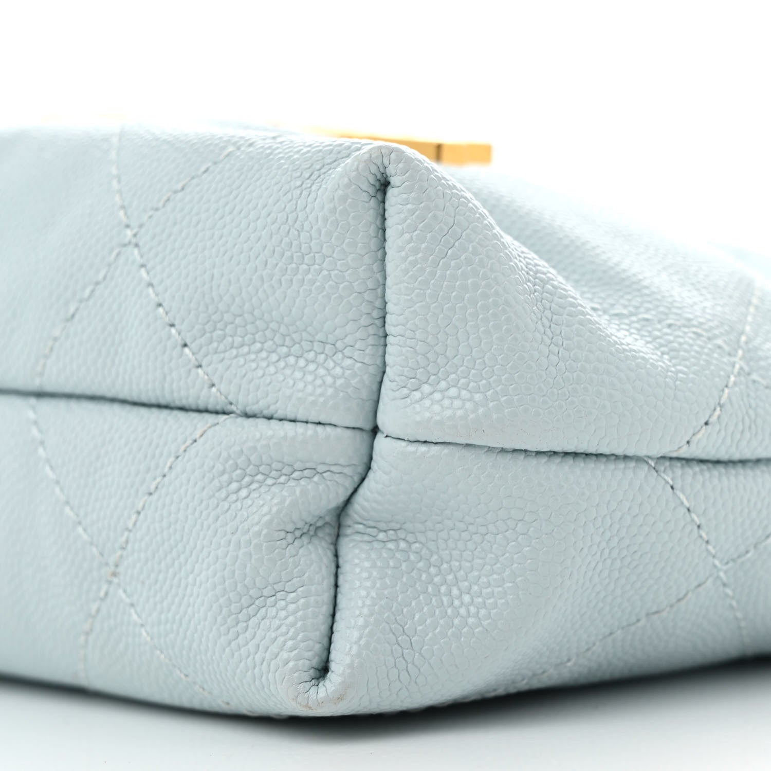 Shiny Caviar Quilted Mini Chanel 22 Light Blue