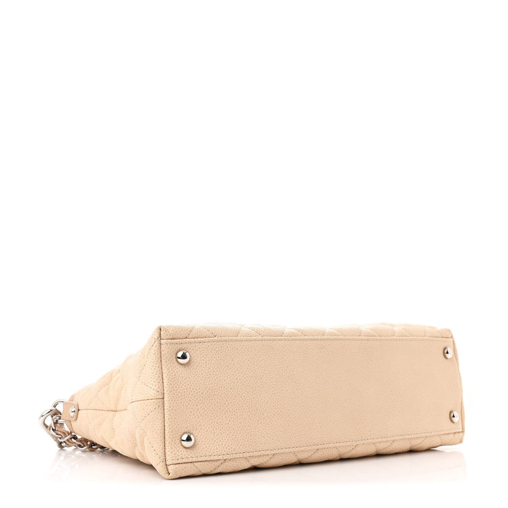 Caviar Quilted French Riviera Hobo Beige