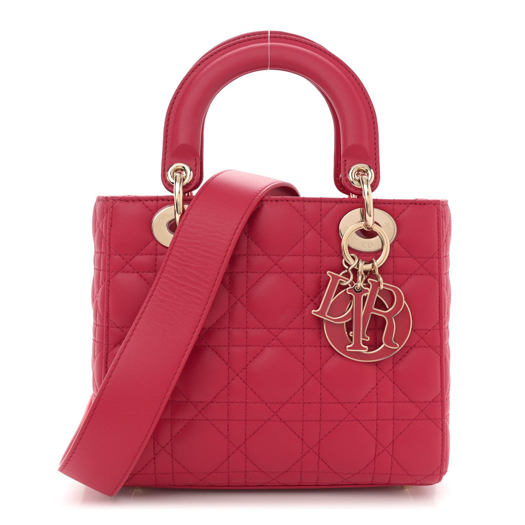 Lambskin Cannage Dioramour Small My ABCDior Lady Dior Fraise