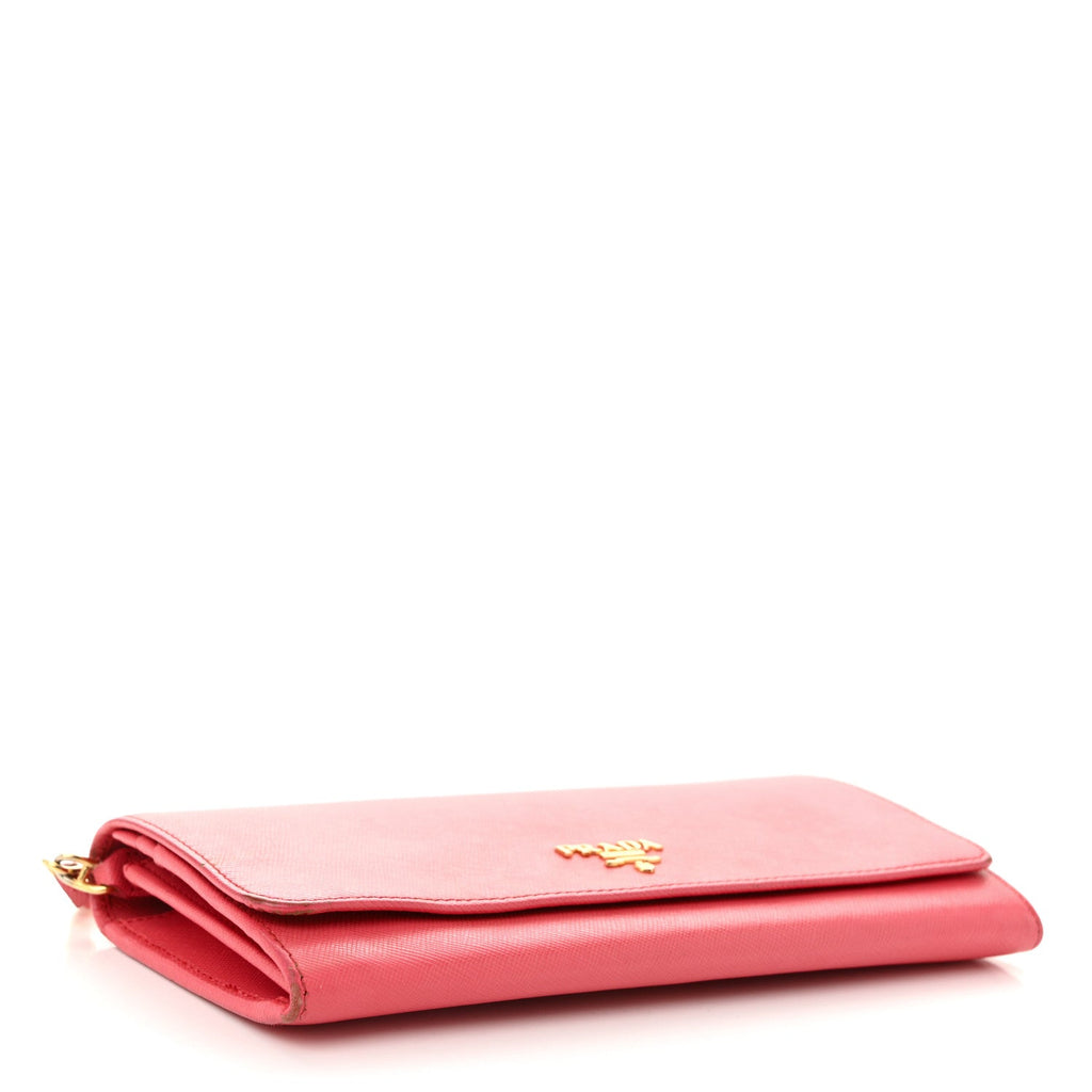 Saffiano Metal Oro Chain Wallet Peonia