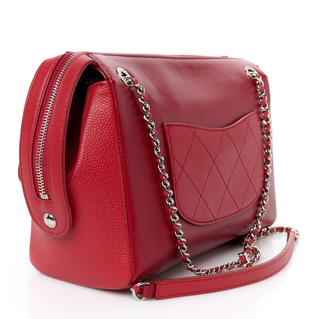 Goatskin Quilted Magnetic Camera Case Red Red