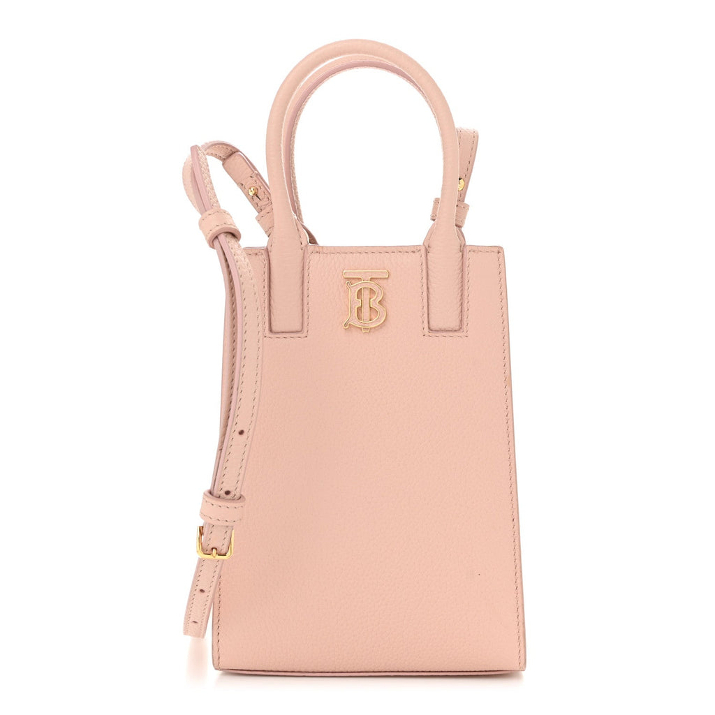 Grainy Calfskin Micro Frances Tote Dusky Pink