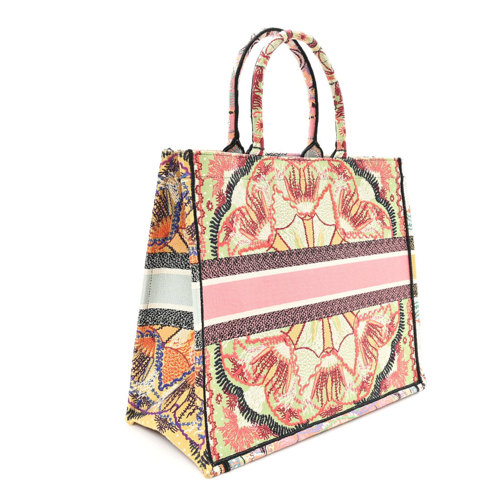 Canvas Embroidered Large In Lights Book Tote Multicolor