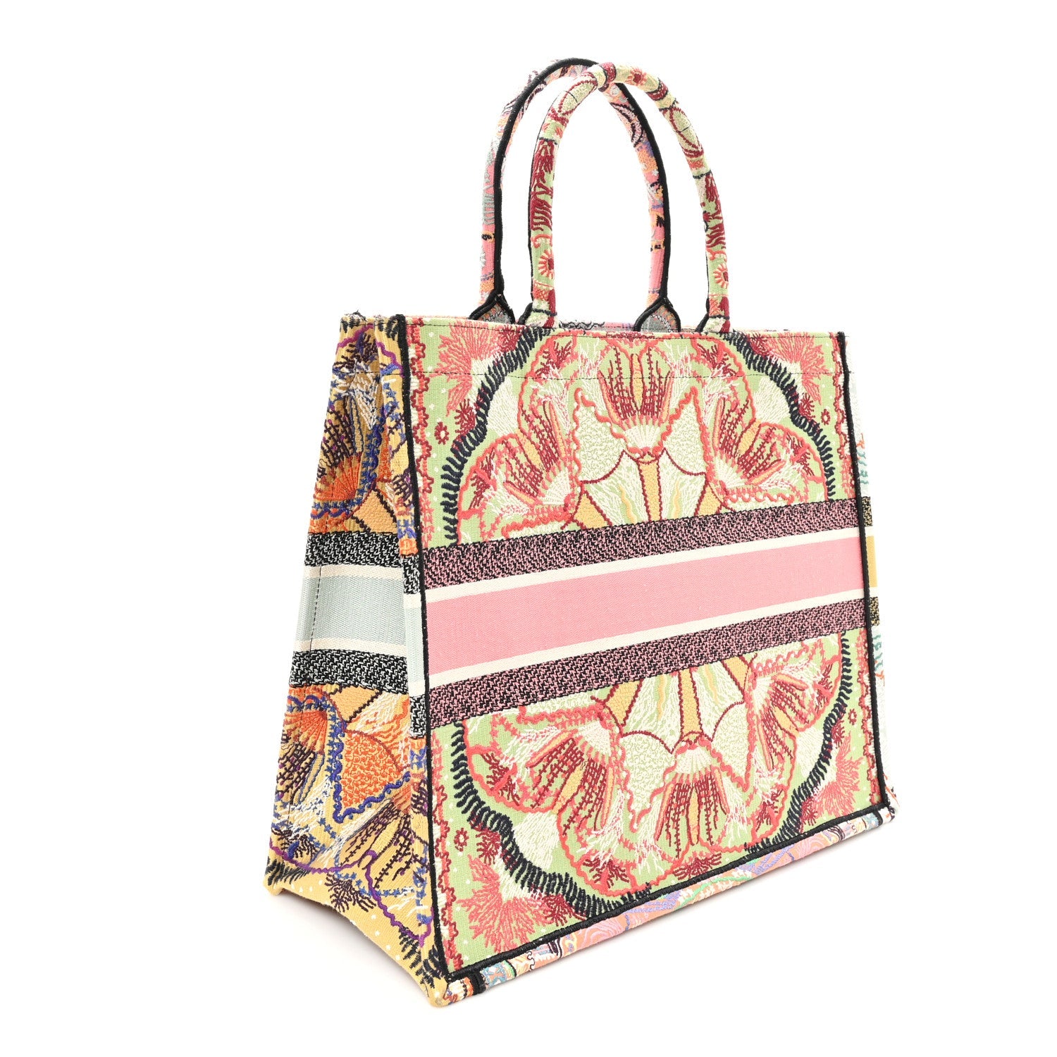 Canvas Embroidered Large In Lights Book Tote Multicolor
