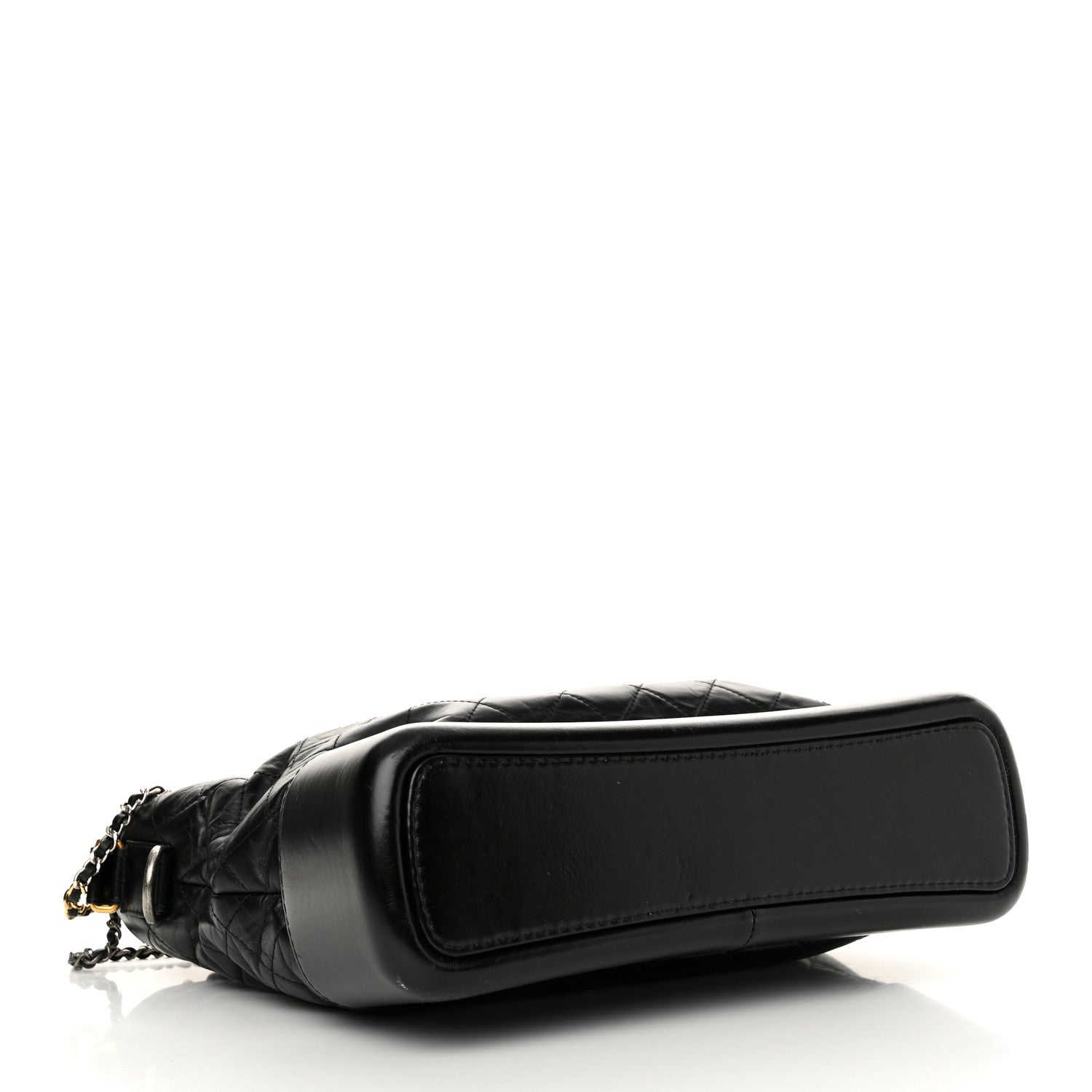 Aged Calfskin Quilted Large Gabrielle Hobo Black