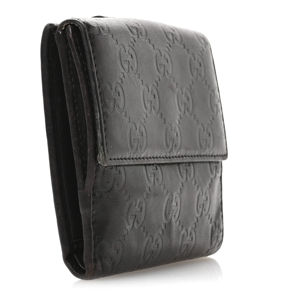 Guccisima Heart French Flap Wallet Brown