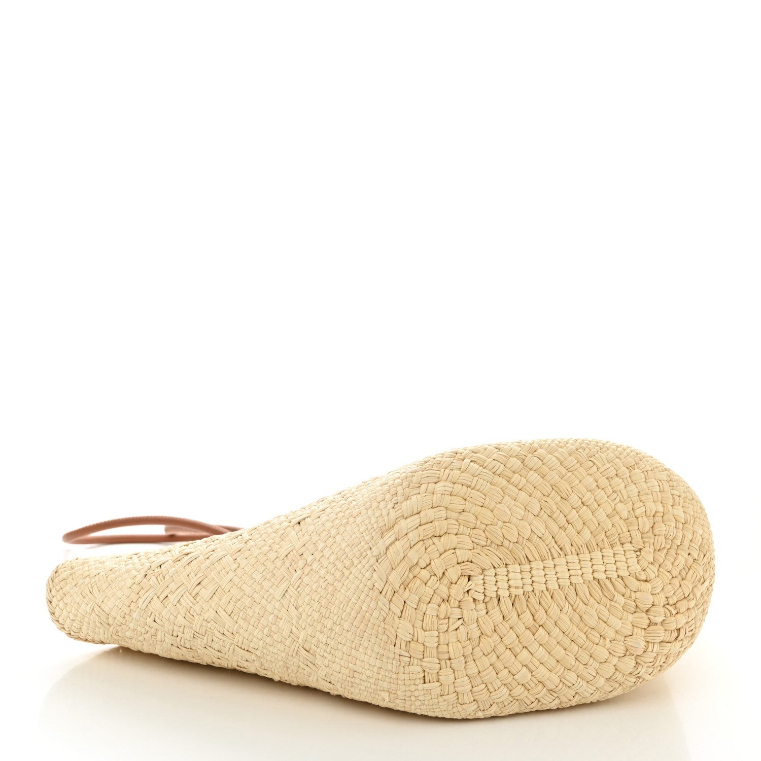 Calfskin Raffia Paulas Ibiza Small Anagram Basket Tote Bag Natural Tan