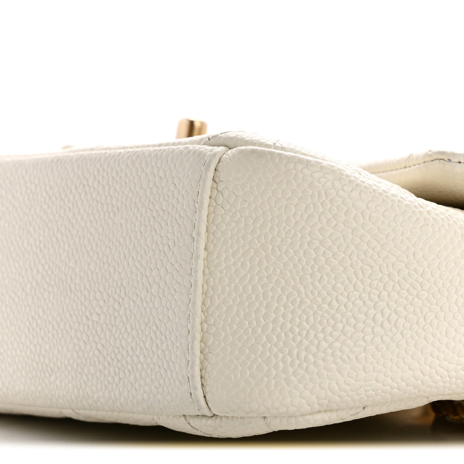 Caviar Quilted Mini Chain Soul Flap White