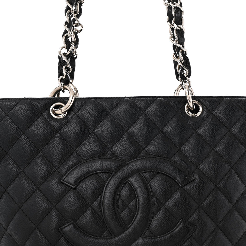 Caviar Quilted Grand Shopping Tote GST Black