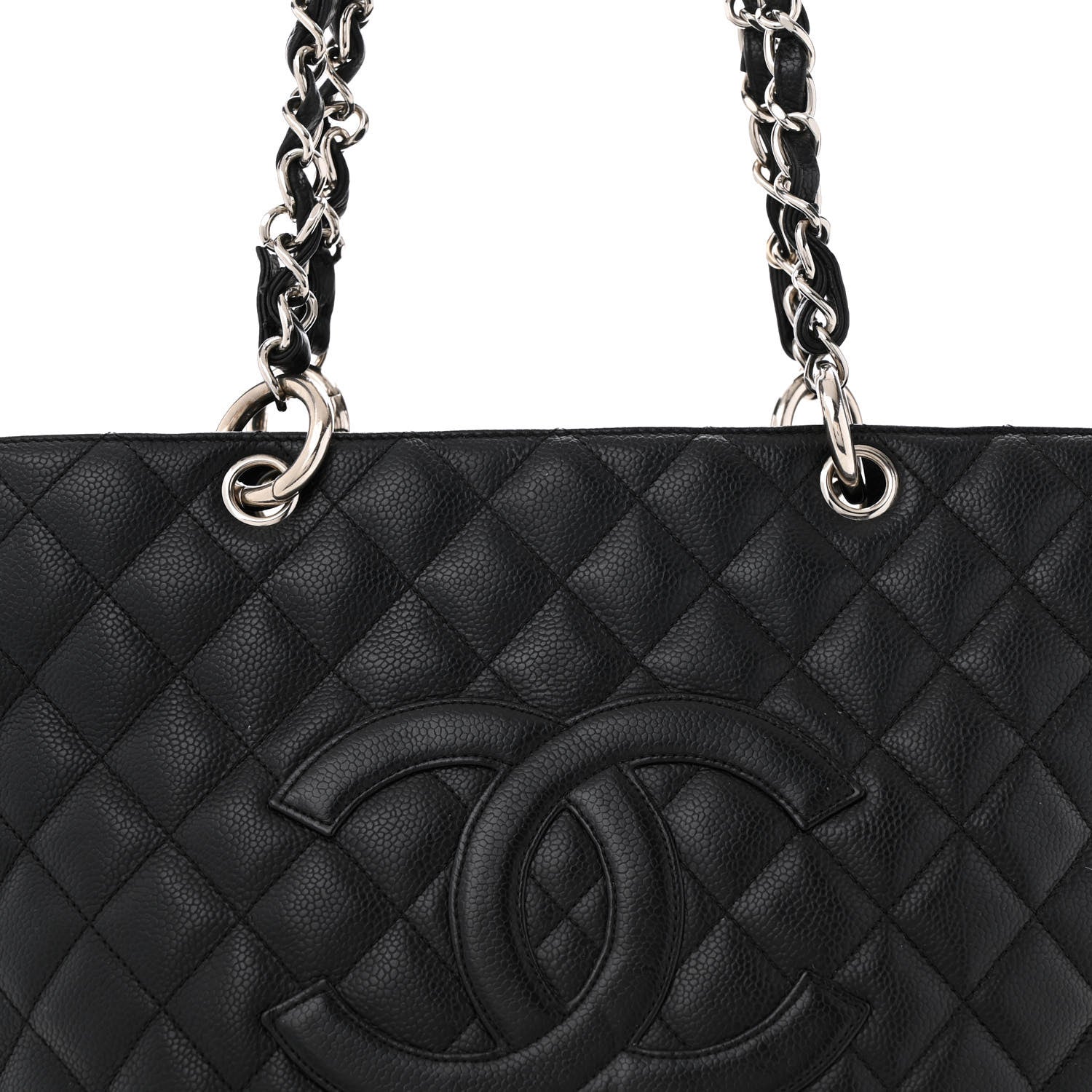 Caviar Quilted Grand Shopping Tote GST Black