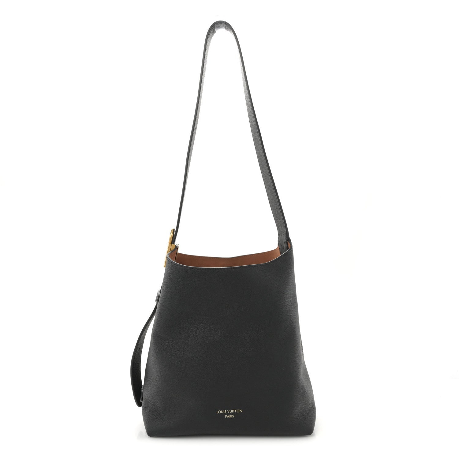 Grained Calfskin Low Key Hobo PM Black