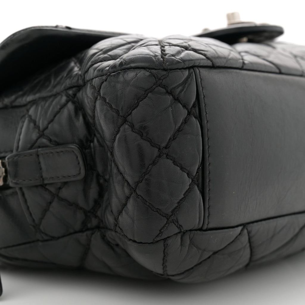 Aged Calfskin Medium New Portobello Flap Black