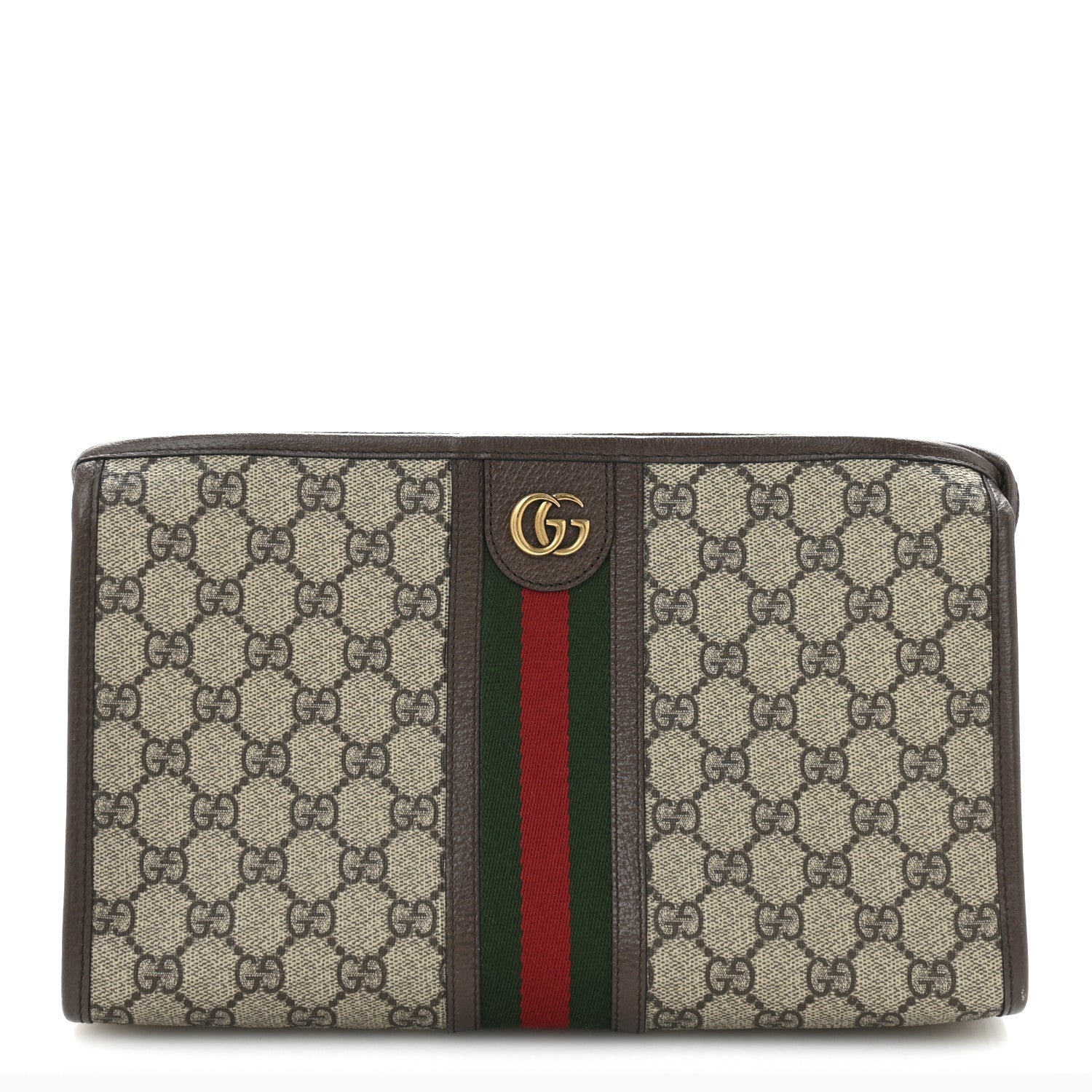GG Supreme Monogram Web Ophidia GG Toiletry Case Beige New Acero