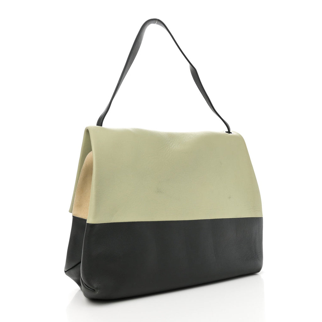 Calfskin Suede All Soft Shoulder Bag Pistachio